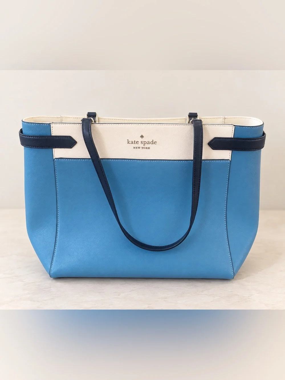 Kate Spade New York Staci Colorblock Saffiano Leather Laptop Tote